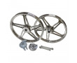 Paire de jantes compl&egrave;tes 17"x1.6 Chrom&eacute;es type Bernardi Peugeot 103 MVL Vogue