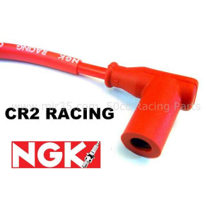 Fil / Cable Antiparasite Bobine Comp&eacute;tition NGK CR2 coud&eacute; Rouge Bougie a Filetage