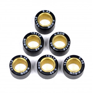 Jeu de 6 Galets Variateur X-Run &Oslash; 15x12 - 5.4 Grammes (Minarelli / MBK / Yamaha)
