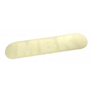 Autocollant MBK Blanc Ovale Embl&ecirc;me pour MBK 51 Magnum Racing XR (selle) - 65x19mm (sticker logo)