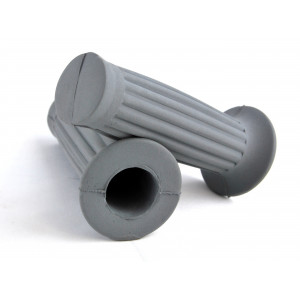 Rev&ecirc;tement de Poign&eacute;e Grise Cyclo sport MBK Peugeot Testi Malaguti 105mm (Paire)
