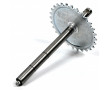 Axe de P&eacute;dalier / Poulie Cyclo MBK 51 41 Mobylette 40 50 - Pignon 28 dents Noir Plein Soud&eacute; L214