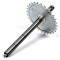 Axe de P&eacute;dalier / Poulie Cyclo MBK 51 41 Mobylette 40 50 - Pignon 28 dents Noir Plein Soud&eacute; L214