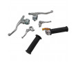 Kit Poign&eacute;e Cyclo Gaz + Levier de Frein + Starter avec D&eacute;compresseur Mini Targa M&eacute;tal Chrome