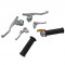 Kit Poign&eacute;e Cyclo Gaz + Levier de Frein + Starter avec D&eacute;compresseur Mini Targa M&eacute;tal Chrome