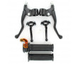 Kit Poign&eacute;e Cyclo Gaz + Levier de Frein + Starter avec D&eacute;compresseur Mini Targa M&eacute;tal Noir