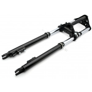 Fourche Peugeot 103 SPX RCX Phase 2 FOX R&eacute;servoir 5L Noire Type Origine (Fixation GB Basse)