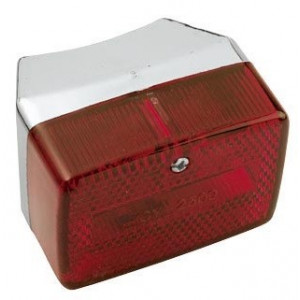 Feu Arri&egrave;re Cyclo Universel RC Rouge Chrome Peugeot 103 MBK 51 (Luxor 75)