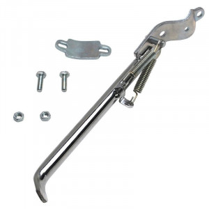 B&eacute;quille Lat&eacute;rale Lisse Bras Rond 270mm - MBK 51 Motob&eacute;cane Peugeot 103 SP MV Chrom&eacute; Gauche