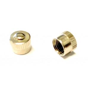 Bouchon de Valve Inox molet&eacute; avec joint Universel Cyclo Scooter Moto Auto - la Paire