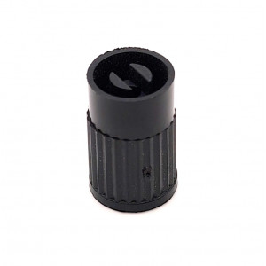 Bouchon de valve Noir Plastique Standard + D&eacute;monte Obus - Universel Auto Moto Cyclo V&eacute;lo