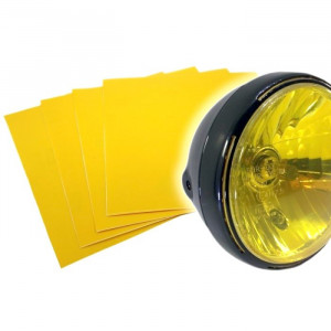 Sticker pour Optique de phare Ancien Jaune transparent haute r&eacute;sistance 250 250 mm